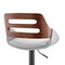 Armen Living Karter Adjustable Gray Faux Leather and Walnut Wood Bar Stool with Black Base LCKTBAWABLGR - alternate 2